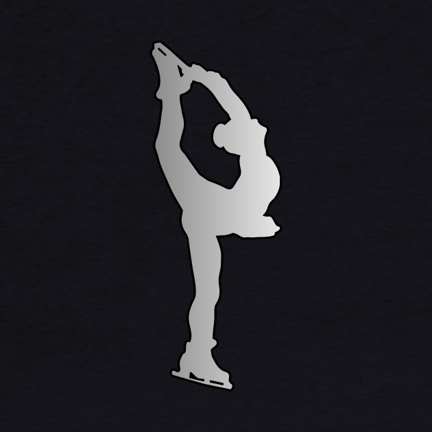 Figure Skater Silhouette in Silver Design by PurposelyDesigned